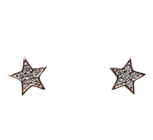 Aros Estrellitas Micropave Plata 925 Rose