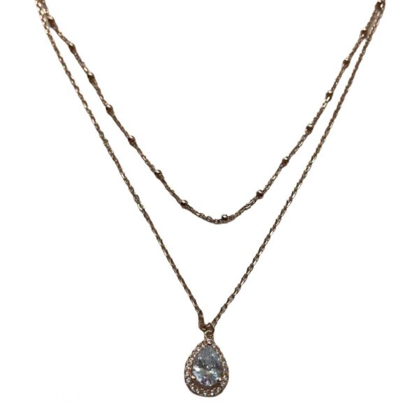 Gargantilla Doble con Pendantif Cubic Zirconia